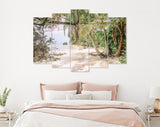 Beach Canvas Print // Palm trees on the sandy beach