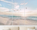 Seagulls Canvas Print // Seagulls Fly At Sea Dawn