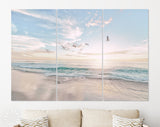 Seagulls Canvas Print // Seagulls Fly At Sea Dawn