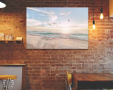 Seagulls Canvas Print // Seagulls Fly At Sea Dawn