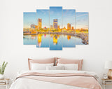 Milwaukee Canvas Print // Milwaukee Wisconsin USA downtown city skyline on Lake Michigan