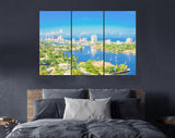 Fort Lauderdale Canvas Print // Fort Lauderdale Florida USA skyline over Barrier Island