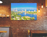 Fort Lauderdale Canvas Print // Fort Lauderdale Florida USA skyline over Barrier Island