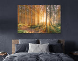 Silent Forest Canvas Print // Morning Forest in Spring with Beautiful Bright Sun Rays