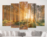 Silent Forest Canvas Print // Morning Forest in Spring with Beautiful Bright Sun Rays