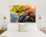 Motorcycle Rider Canvas Print // Motorbike on the Road Riding