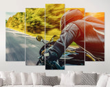 Motorcycle Rider Canvas Print // Motorbike on the Road Riding