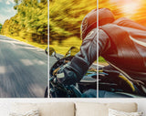 Motorcycle Rider Canvas Print // Motorbike on the Road Riding