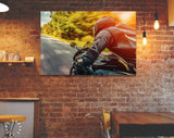 Motorcycle Rider Canvas Print // Motorbike on the Road Riding