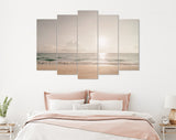 Beach Sunrise Sky Canvas Print // Tropical Beach with Smooth Wave and Sunrise Sky