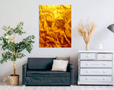 Crumpled Foil Canvas Print // Crumpled Gold Metal Foil