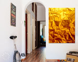 Crumpled Foil Canvas Print // Crumpled Gold Metal Foil