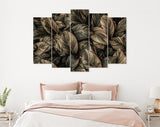 Leaves Canvas Print // Leaves of Cannifolium Spathiphyllum Abstract Dark Surface Natural Background Tropical Leaves