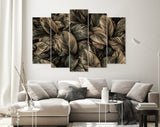 Leaves Canvas Print // Leaves of Cannifolium Spathiphyllum Abstract Dark Surface Natural Background Tropical Leaves