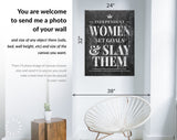 Independent Woman Canvas Print // Feminist Poster Art // Inspirational Modern Art // Black Grunge Rustic Art / Women Set Goals And Slay Them