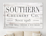 Southern Creamery Canvas Print // Southern Creamery Vintage Sign Farmhouse Sign //  Canvas Art Wall Decor