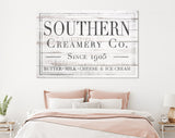Southern Creamery Canvas Print // Southern Creamery Vintage Sign Farmhouse Sign //  Canvas Art Wall Decor