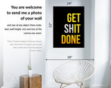 Get Shit Done Canvas Print Beer Theme // Get Shit Done Motivation Poster Wall Decor Typography Beer With Bubbles in Glass