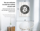 Bitcoin Canvas Print // Bitcoin Logo on a White Wood Background // Cryptocurrency Wall Art // Motivational Modern Art