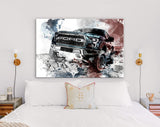 Ford F150 Canvas Print // Ford F-150 Raptor Red and Blue Art Print // Canvas Wall Decor