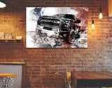 Ford F150 Canvas Print // Ford F-150 Raptor Red and Blue Art Print // Canvas Wall Decor