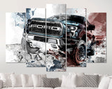 Ford F150 Canvas Print // Ford F-150 Raptor Red and Blue Art Print // Canvas Wall Decor