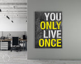 Only Once Canvas Print // You Live Only Once // Gym Wall Art // Office and Home Wall Art // Motivational Wall Decor