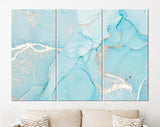 Blue Marble Canvas Print // Blue and Gold Marble Wall Decor // Luxury Abstract Canvas Wall Art // Extra Large Art Print