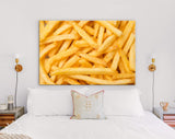 French Fries Canvas Print // French Fries Top Down view close-up // Tasty French Fries