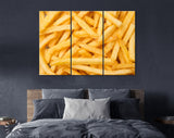 French Fries Canvas Print // French Fries Top Down view close-up // Tasty French Fries