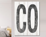 Colorado Canvas Print // CO Modern Art White Colorado Sign // Vintage Farmhouse Wall Decor