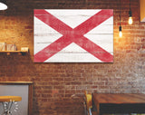 Alabama Canvas Print // Alabama State Flag with Vintage Wood Background