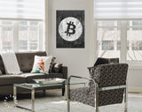 Bitcoin Canvas Print // Bitcoin Logo on a Grunge Background // Office Wall Decor // Motivational Modern Art