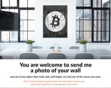 Bitcoin Canvas Print // Bitcoin Logo on a Grunge Background // Office Wall Decor // Motivational Modern Art