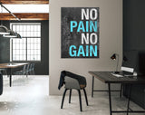 No Pain No Gain Canvas Print // Gym Wall Art // Office Wall Art // Motivational Wall Decor // Inspirational Saying Canvas Print