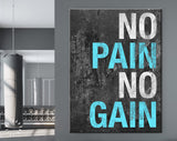 No Pain No Gain Canvas Print // Gym Wall Art // Office Wall Art // Motivational Wall Decor // Inspirational Saying Canvas Print