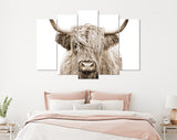 Highland Cow Sepia Canvas Print // Highland Cow Sepia Canvas Wall Decor