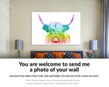 Rainbow Highland Cow Canvas Print // LGBT Highland Cow Canvas Wall Decor