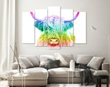 Rainbow Highland Cow Canvas Print // LGBT Highland Cow Canvas Wall Decor