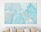 Blue Marble Canvas Print // Blue and Gold Marble Wall Decor // Luxury Abstract Canvas Wall Art // Extra Large Art Print