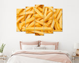 French Fries Canvas Print // French Fries Top Down view close-up // Tasty French Fries