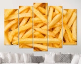 French Fries Canvas Print // French Fries Top Down view close-up // Tasty French Fries