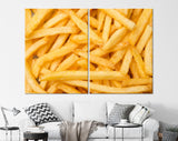 French Fries Canvas Print // French Fries Top Down view close-up // Tasty French Fries