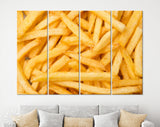 French Fries Canvas Print // French Fries Top Down view close-up // Tasty French Fries