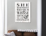 She Remembered Who She Is and Whose She Is The Game Changed // Canvas Wall Decor // Inspirational Modern Art