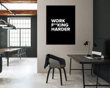 Work Harder Canvas Print // Office Wall Art // Motivational Wall Decor // Inspirational Saying Print // Work F**king Harder