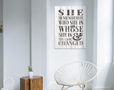 She Remembered Who She Is and Whose She Is The Game Changed // Canvas Wall Decor // Inspirational Modern Art