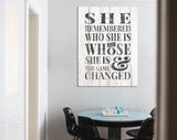 She Remembered Who She Is and Whose She Is The Game Changed // Canvas Wall Decor // Inspirational Modern Art