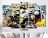 Lando Norris F1 Canvas Print // Lando Norris, McLaren MCL35M entering corner in Monaco