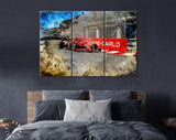 Carlos Sainz F1 2021 Canvas Print // Carlos Sainz driving the Ferrari SF21 around Monaco